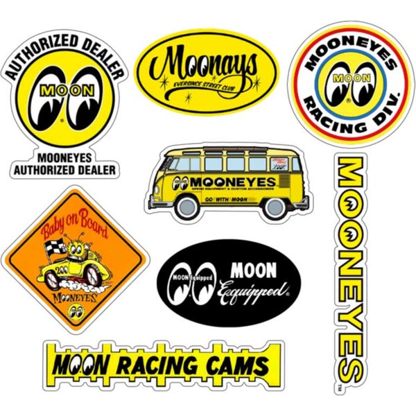 8 Pcs/Set Stickers Motor Decals Moon Car Stickers Skateboard Decora Pegatinas Waterproof for Lugguage Laptop Bicycle Pitcher