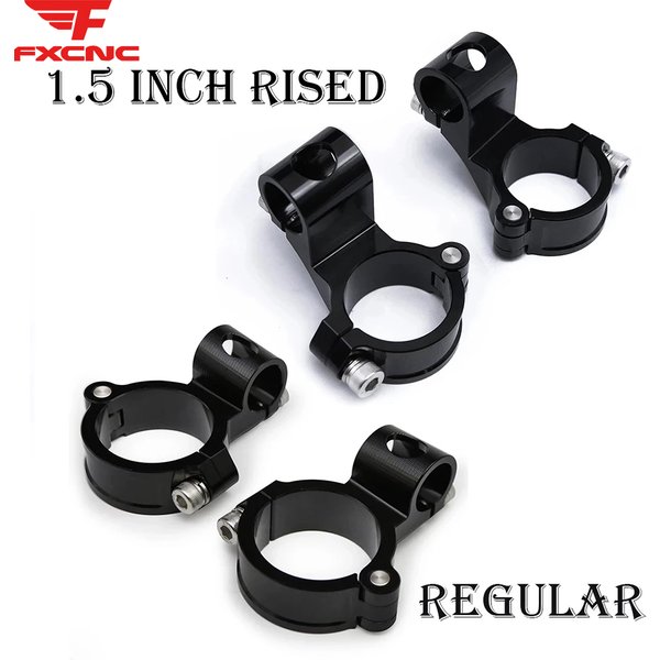 Guidon de moto de course réglable CNC 37 41 43 45 48 50 51MM Clip sur Ons fourche guidon barre de poignée café Racer régulier/hauteur