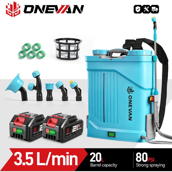 ONEVAN 20L Elektrischer Sprüher Landwirtschaftlicher Kabelloser Hochleistungs-Gartenbewässerungs-Rucksacksprüher Kompatibel mit Makita 18V Akku