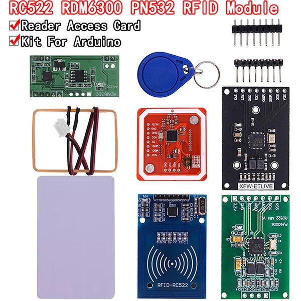 Module RFID NFC RC522 MFRC-522 PN532 RDM6300, Kits S50 13.56 Mhz 125Khz 6cm avec étiquettes SPI, écriture et lecture pour arduino uno 2560