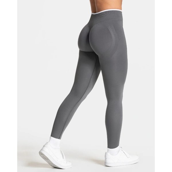 Nowe damskie legginsy do jogi z blokami kolorów, bezszwowe dzianinowe rajstopy z wysokim stanem, modelujące biodra, do ćwiczeń na siłowni, sportowe legginsy z białymi krawędziami.