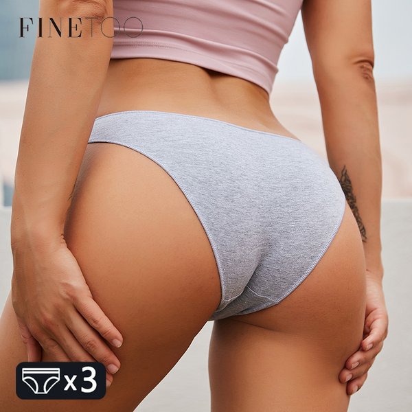 FINETOO 3 Teile/satz frauen Baumwolle Unterwäsche M-2XL Einfarbig Höschen Damen Bequeme Unterhose Mädchen Plus Größe Weiche Panty Neue