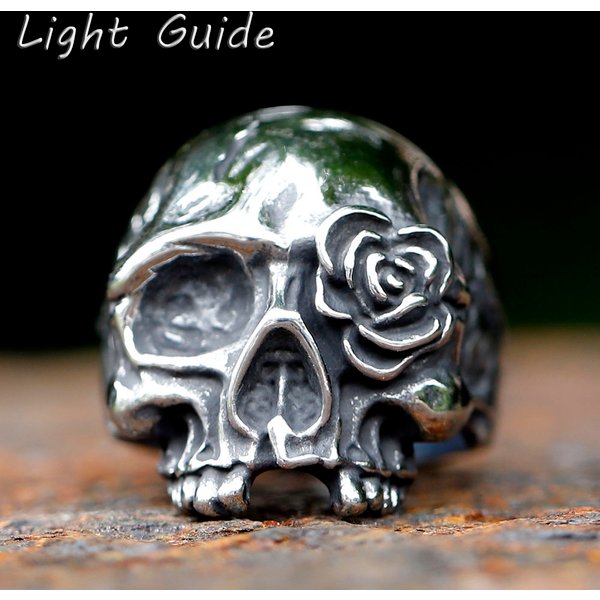 New Design Stainless Steel Skull Ring Cool Biker Jewelry Movie Fashion Punk High Quality Jewelry Gift free shipping