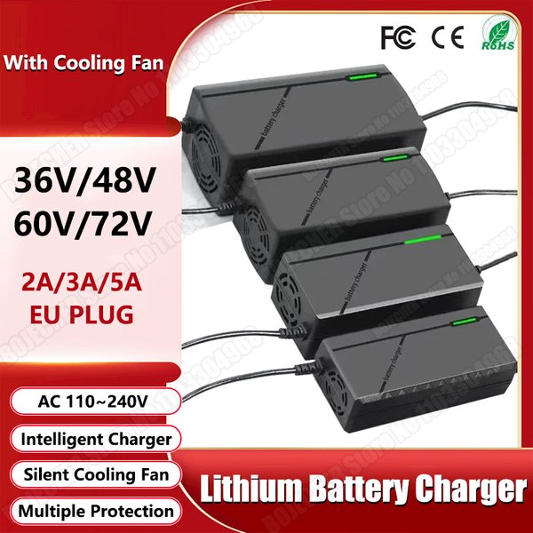 Ładowarka 36V 48V 60V 72V 2A 3A 5A 10S 13S 16S 20S Akumulator litowo-jonowy 42V 54.6V 67.2V 84V Ebike Inteligentne szybkie ładowanie Wtyczka EU