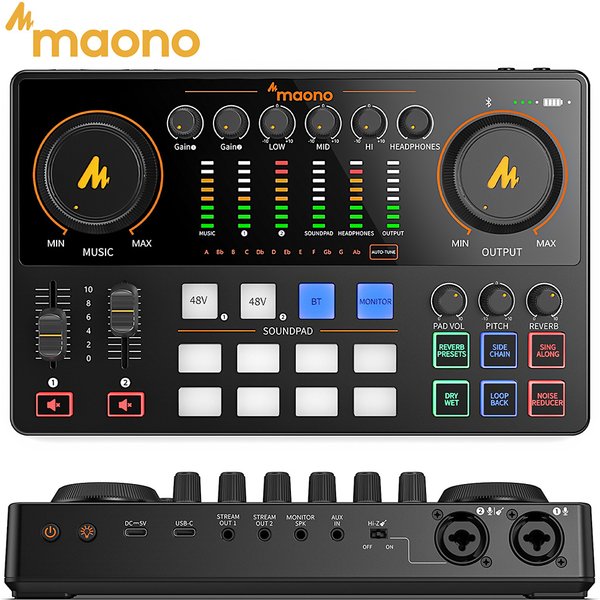 MaonoCaster E2 Gen2 Audio-Interface-Mixer AME2 Gen2 Dual XLR-Eingang für Podcast Live-Streaming Gaming Audio-Interfaces Soundkarte