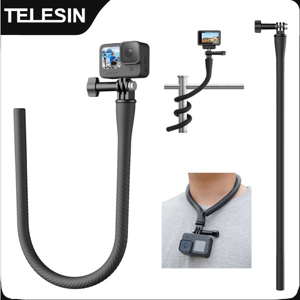 TELESIN Mini support de caméra d'action pour Gopro Insta360 DJI Action Mini caméra poulpe trépied support de téléphone support à Clip support Flexible