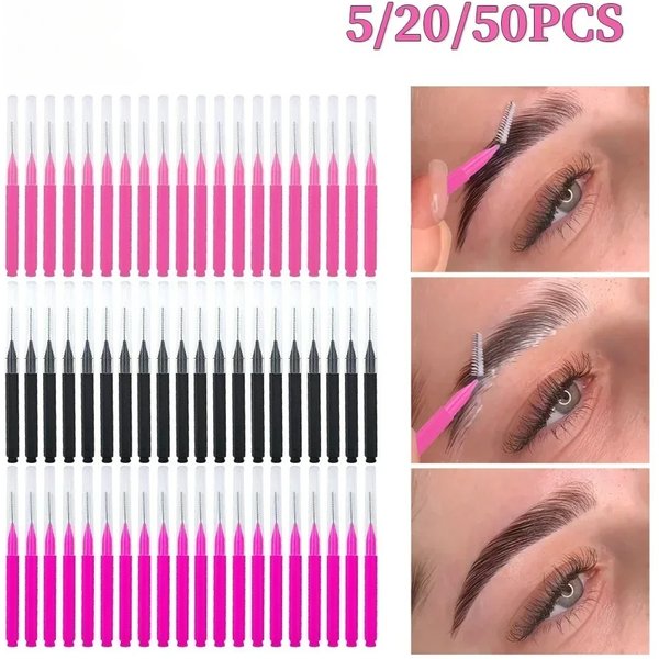 Mini brosse à sourcils jetable, 5/10/50 pièces, brosses de levage des sourcils, Micro brosse à cils pliable, outils applicateurs