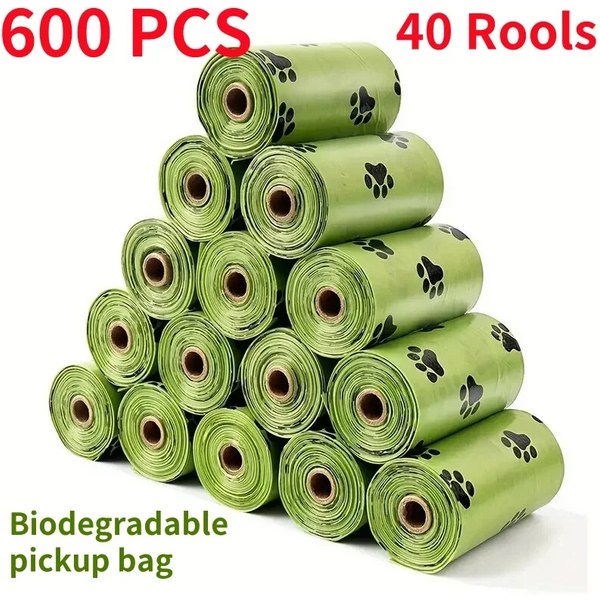 Sacs à déjections canines pour chiens, grands sacs à déchets pour chats, sacs de nettoyage pour chiens, usage extérieur et domestique, sacs à déchets de rechange, 15 sacs/rouleau, fournitures pour