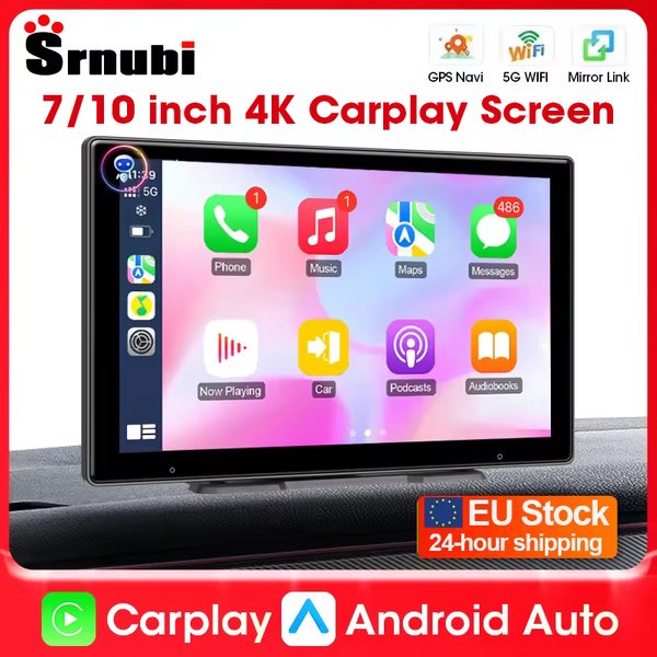 Srnubi 7/10 inch Carplay Car Smart Screen Wireless Carplay Android Auto Multimedia Player AUX Car Radio for Apple Android Stereo