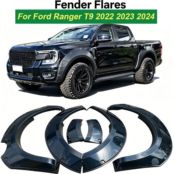Nietenverzierte Radlaufverbreiterungen für Ford Ranger T9 2022-2024 Wildtrak XLT XL XLS Sport Pickup Offroad-Zubehör