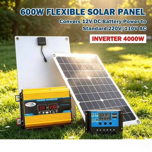 4KW Standalone-Solar-Kit mit reinem Sinuswellen-Wechselrichter, 100A MPPT-Regler und komplettem Kabelbaum für Haus- und Wohnmobil-Strombedarf