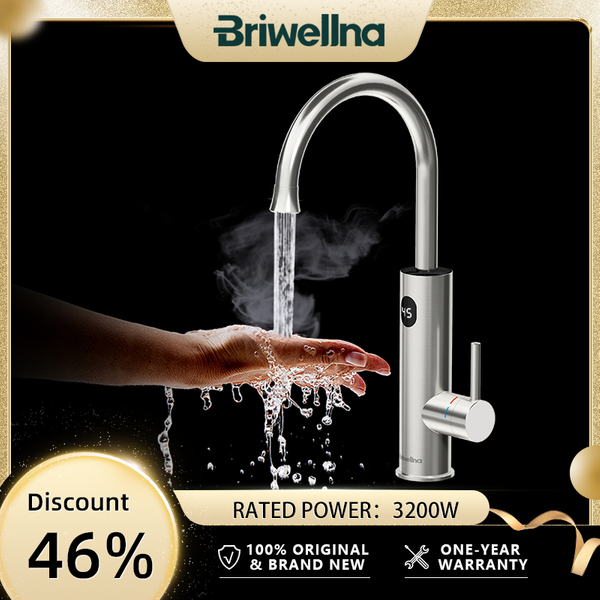 Briwellna-Chauffe-eau électrique instantané sans réservoir, robinet de cuisine 2 en 1, 220V, KM12