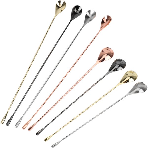 Cuillère à mélanger pour Cocktail 30/40cm, cuillère à thé pour Bar, cuillère à mélanger, motif spirale, outils de barman en acier inoxydable, outil de Bar