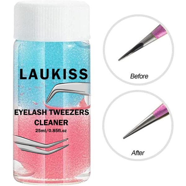 25 ml Wimpern Pinzette Reiniger Wimpern Verlängerung Pinzette Reinigung Werkzeuge Mit Kleber Entferner Flüssigkeit Und Schwamm Ball Reinigung Kleber