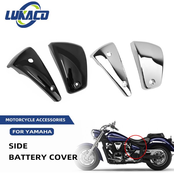 Für Yamaha V-Star 1300 XVS1300 2007-2017 Motorrad Schwarz Chrom Batterie Seite Abdeckung Verkleidung Links Rechts motocross Zubehör