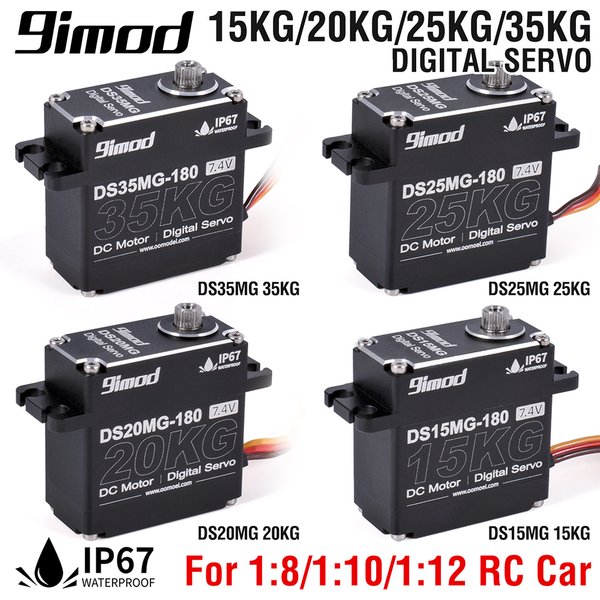 9imod Waterpoof Servo 35kg 25kg 20kg 15kg Full AL RC Steering Servos IP67 High Torque Metal Gear Digital Servo RC 1/ 10 Car
