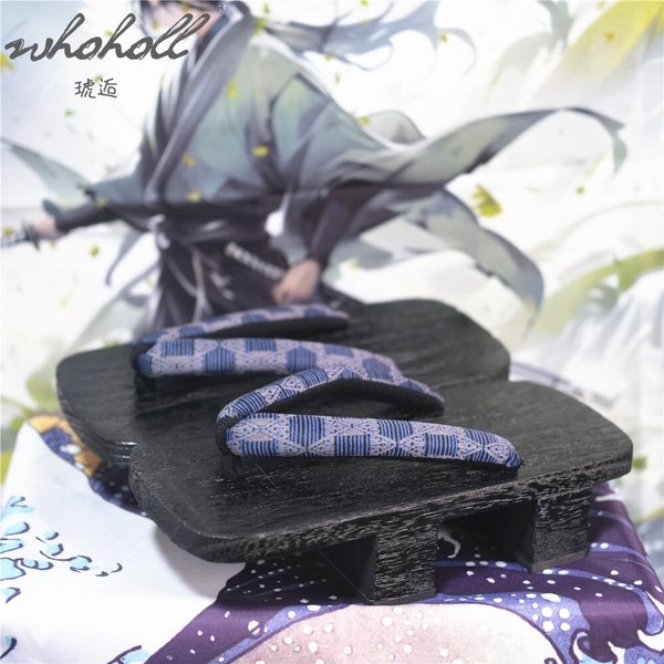 WHOHOLL Japanische Holz Geta Cosplay Kostüme Clogs Mann Frauen Sommer Slipper Zwei-zähne Hohe Plattform Flip-Flops Cosplay schuhe