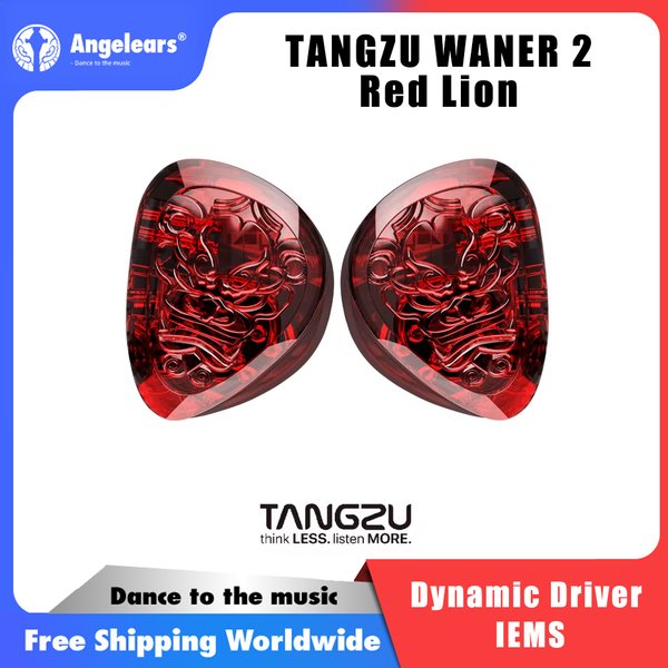 Słuchawki douszne Tangzu Waner 2 Red Lion Bass Edition z dynamicznym przetwornikiem, wysokiej jakości dźwiękiem, wygodne w noszeniu, przewodowe.