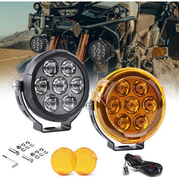 BraveWAY LED-Motorrad-Nebelscheinwerfer mit Stroboskop-Modi, Motorrad-Zusatzlicht für BMW R1200GS F800GS F700GS F650 K1600