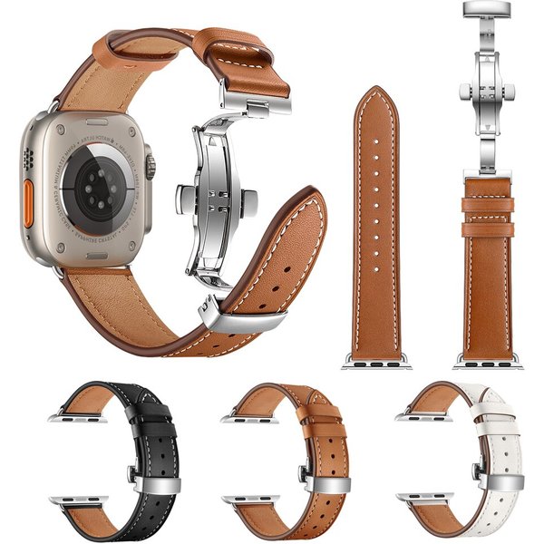Leather Strap for Apple Watch Band 45mm 41 44 40 42 46 38 Ultra 49mm Watchband for Iwatch Series 12 11 10 9 8 7 6 5 4 Bracelet
