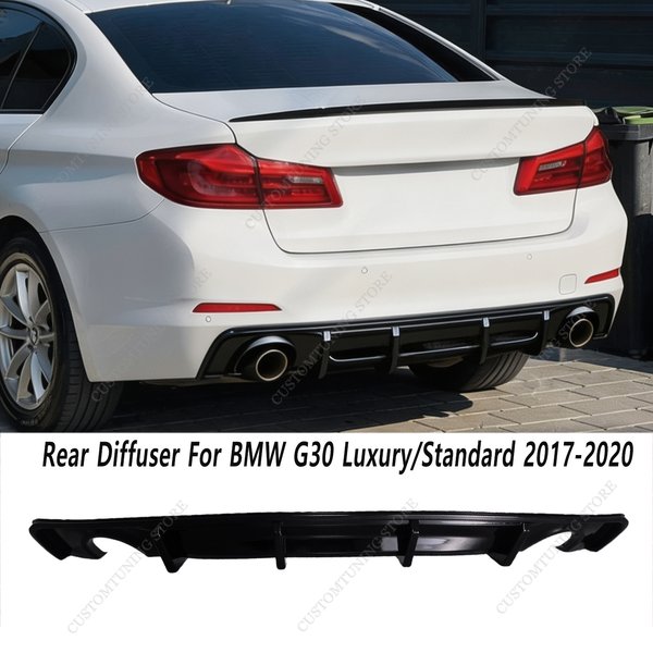 Diffuseur de pare-chocs arrière noir brillant style MP, couvre-bordures de lèvre de pare-chocs pour BMW G30 Série 5 Standard 2017-2020 pré-LCI, kits de tuning
