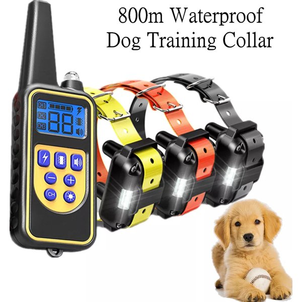 800 m digitales Hundetrainingshalsband, wasserdicht, wiederaufladbar, ferngesteuert, Haustier mit LCD-Display für stoßvibrationsgeräusche aller Größen