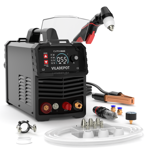Viladepot CUT55 MAX Plasmaschneider Pilot Arc 55 Ampere Einspannungs-Digital-Berührungslose Plasmaschneidemaschine