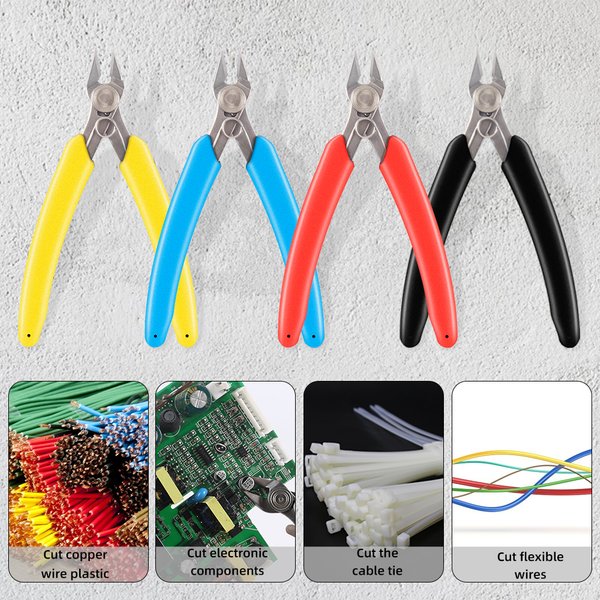 Pinces universelles multicolores, outils multifonctionnels, coupe-câble électrique, cisailles latérales affleurantes en acier inoxydable