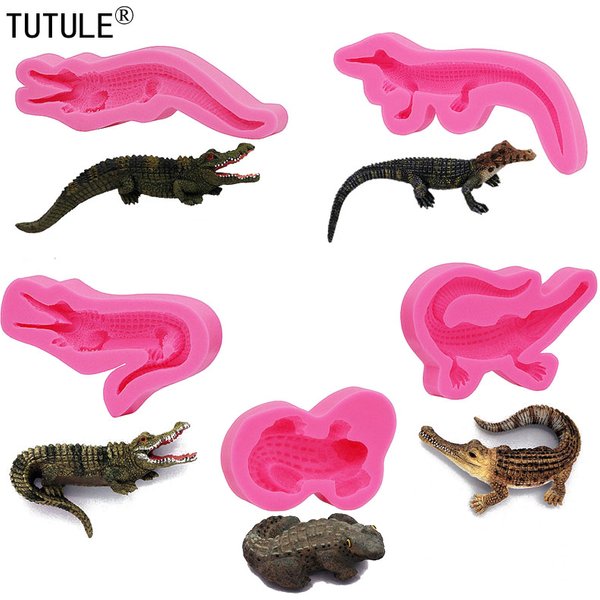 Alligator-Tier-Sumpf-Zoo-Harz-Polymer-Ton-Form, 3D-Krokodil-Silikonform für Polymer-Ton, lebensmittelechte flexible Form