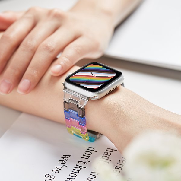 Regenbogen farben band für Apple Uhren armband 876 5 4 3 se 42mm 38mm 44mm 40mm Mode armband für iwatch 41mm 45mm Smartwatch Correa