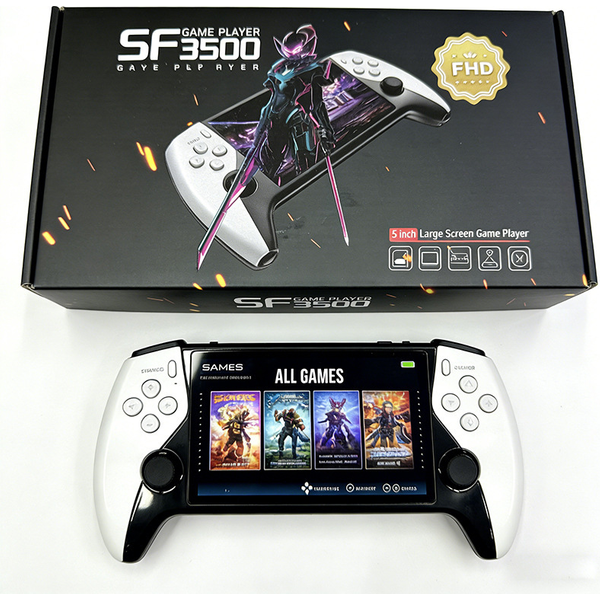 Nouvelle console de jeu portable SF3500 5 pouces 2026 pour émulateurs rétro PS1 GBA SNES MAME, machine de jeu portable FHD, cadeau de Noël