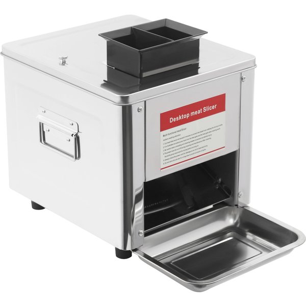 Elektrische Fleischschneidemaschine 850W, Edelstahl-Fleischschneidemaschine, 3,5/5/15mm Stärkeeinstellung für Frisches Schweine- und Lammfleisch