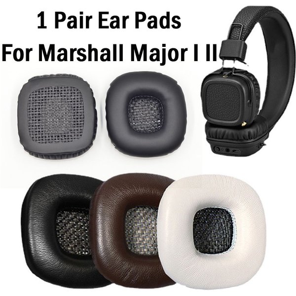 1 paire de coussinets d'oreille en cuir éponge de remplacement, protège-oreilles, protection de coussin pour casques d'écoute Mar-shall Major I II