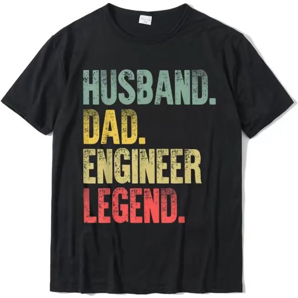 Chemise Vintage drôle mari papa ingénieur légende rétro T-Shirt surdimensionné hommes t-shirts confortable 80014