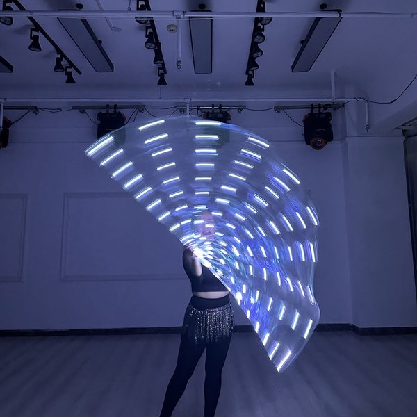 1 Stück LED-Flaggenflügel, Zirkus leuchtende Bauchtanz-Bühnenkostüme, LED-Licht, Party-Show-Tanzkleidung, Rave-Performance-Requisiten