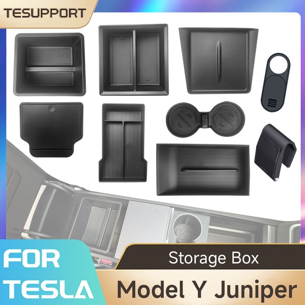 Pudełko do przechowywania dla Tesla Model Y Juniper, akcesoria, tacki na konsolę środkową dla Tesla Model Y Juniper 2025-2026, osłona kamery internetowej