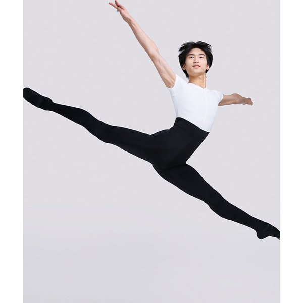 Speerise hommes noir col roulé Spandex à manches longues Unitard unisexe pleine longueur Ballet body sans pieds Dancewear Costum