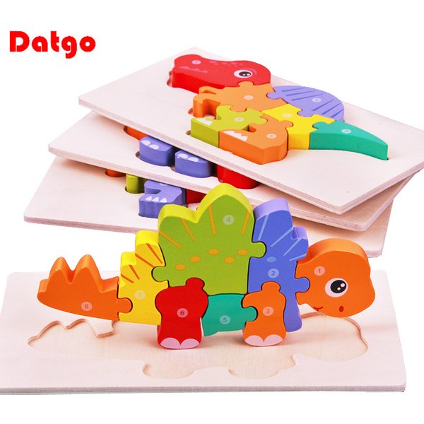 Neue Hohe Qualität Baby Holz 3D Puzzle Spiel Cartoon Tier Intelligenz Jigsaw Form Passenden Montessori Spielzeug Für Kinder Geschenke