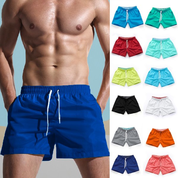 Short de bain pour hommes, maillot de bain avec cordon de serrage, taille élastique, Design, séchage rapide, court de sport, quotidien, plage, Streetwear décontracté