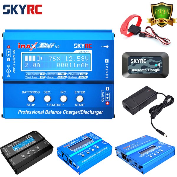 SKYRC Lipo Charger IMAX B6 EVO B6 V2 B6 Mini B6AC V2 Balance Battery Charger Discharger with Adapter Temperature Sensor 6A 1-6S