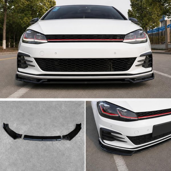 3-teiliger Frontspoilerlippen-Splitter, unterer Spoiler, passend für VW Golf 7 Mk7 GTI R Line Golf 7.5 Mk7.5 GTI R, Frontspoiler-Modifikations-Bodykit, verschiedene Farben