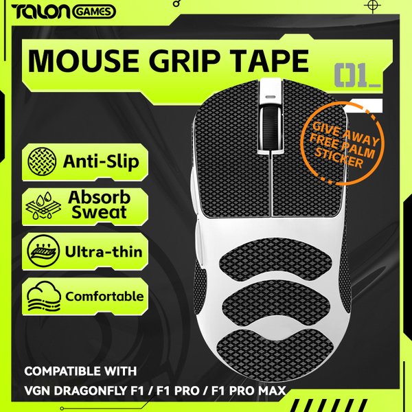 1 Packung TALONGAMES Maus-Griffband für VGN Dragonfly F1/F1 Pro, Handflächenschweißabsorption, rutschfester Griff, zuschneidbar, einfach anzubringen