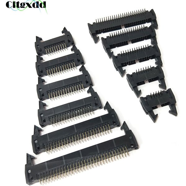 10 Stück DC2 10/14/16/20/26/34/40/50/64 Pin 2,54 mm Rastermaß Stecker Gerade/Winkel IDC Box-Header-Steckverbinder für FC-Kabel