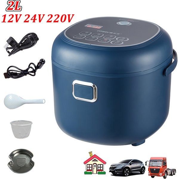 Elektryczny garnek do gotowania ryżu i przekąsek dla niemowląt 2L 200W, podgrzewacz do ryżu, owsianki, jajek i przekąsek, 12V 24V 220V