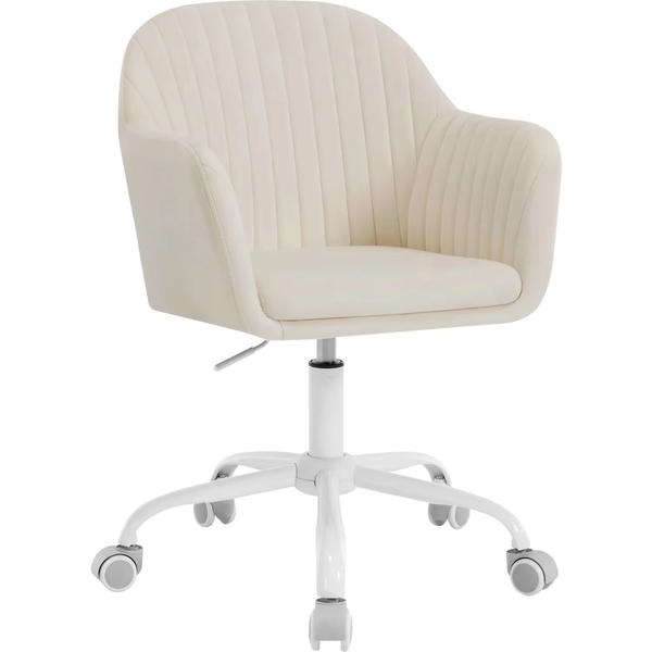 WOLTU Chaise de bureau en velours avec accoudoirs et roues Chaises de jeu relevables à dossier haut Chaise de maquillage d'étude ergonomique réglable en hauteur
