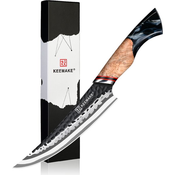 KEEMAKE 5.5 "pouces petit couteau de Chef 7 couches en acier damas couteau de cuisine japonais couteau de coupe tranchant manche ergonomique en résine