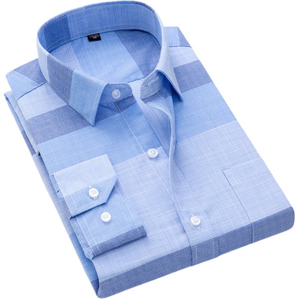 Nouvelle marque chemises hommes à manches longues formel classique Plaid décontracté doux confortable simple poche boutonné jeune Camisa Social