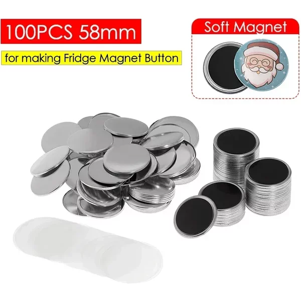 50/100Set 25/32/37/44/58mm Magnet Refrigerator Button DIY Making Materials for Button Maker Making Fridge Magnets Badges Set