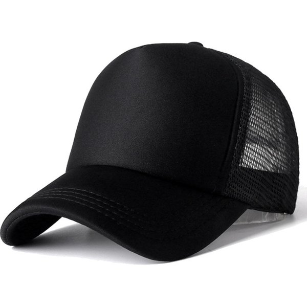 COKK Mesh Baseball Cap Adjustable Snapback Hats For Women Men Unisex Hip Hop Trucker Cap Dad Hat Sponge Soft Breathable Black