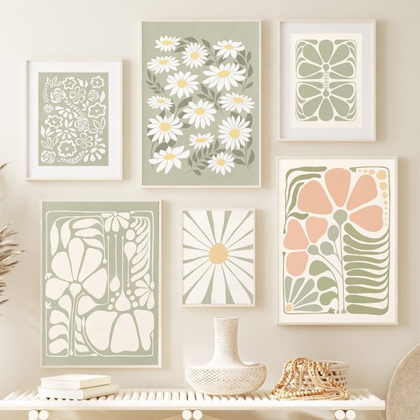Boho Minimalist ische Wand kunst Abstrakte Farb block Leinwand Malerei Nordischer Plakat druck Bild Wohnzimmer Dekorative